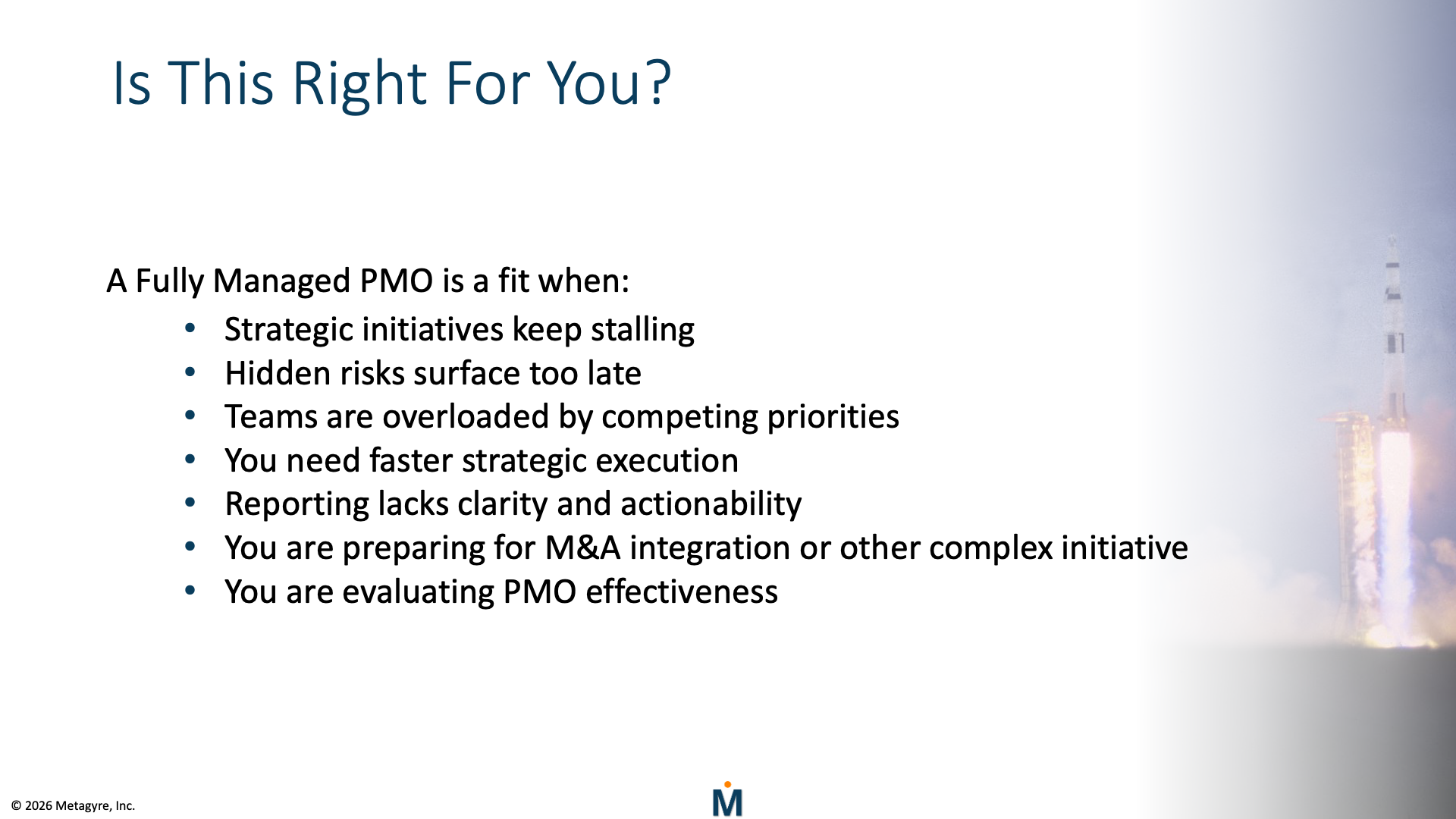 Metagyre’s Fully Managed PMO service