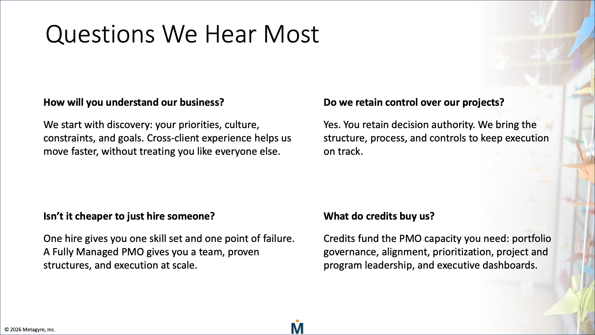 Metagyre’s Fully Managed PMO service