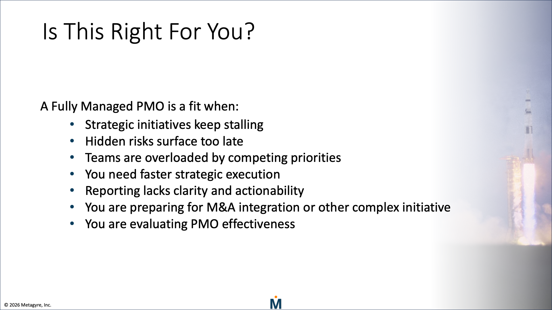 Metagyre’s Fully Managed PMO service