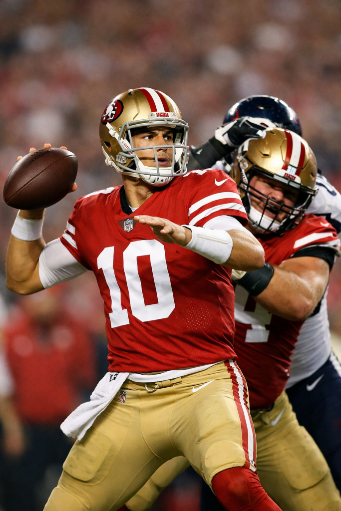 blind side blocker fighting to keep the QB Safe.