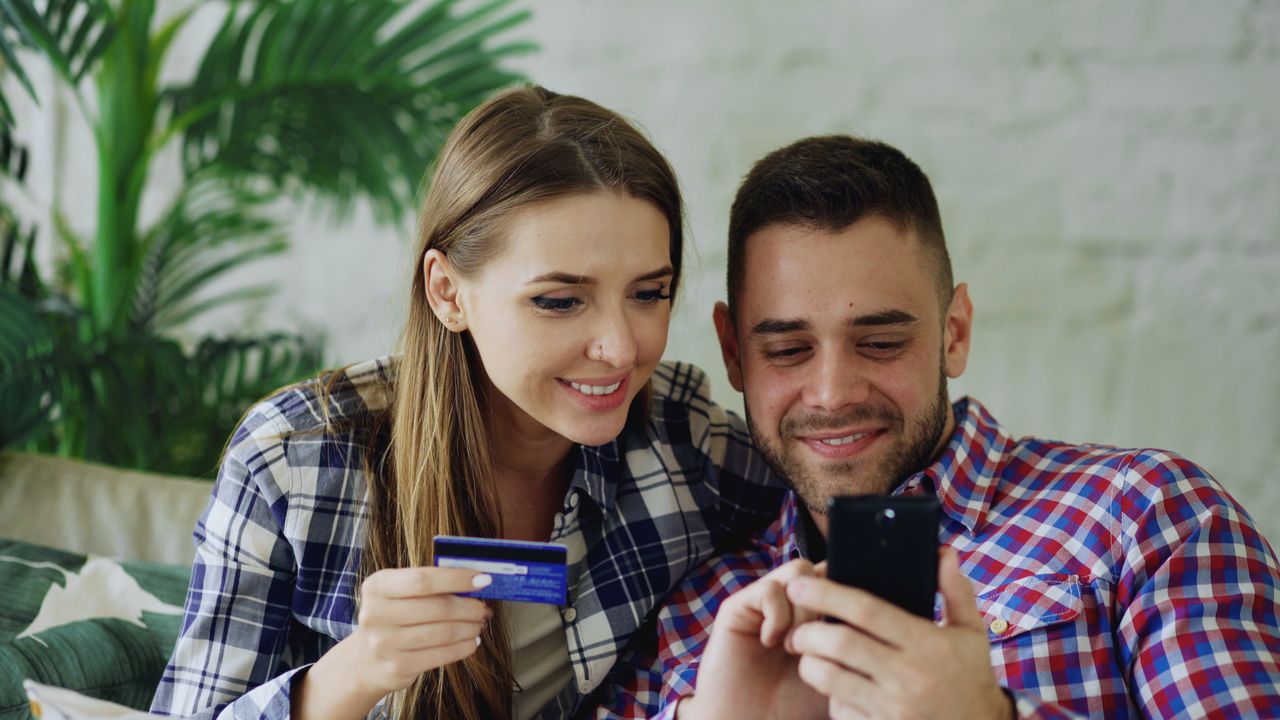 young couple credit union members